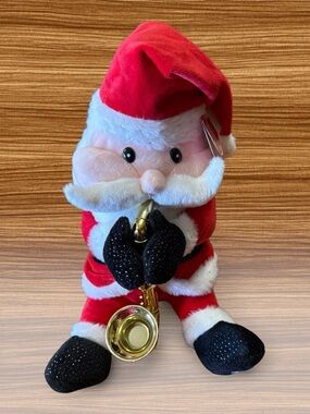 Santa Claus Animated Playing Saxophone Plush